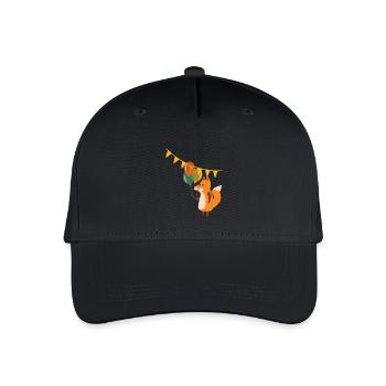 Fuchs mit Luftballons - Kinder Bio Basecap - Schwarz - Vorne