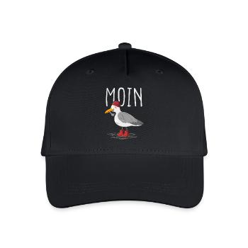 Moin Möwe Seemann - Kinder Bio Basecap - Schwarz - Vorne