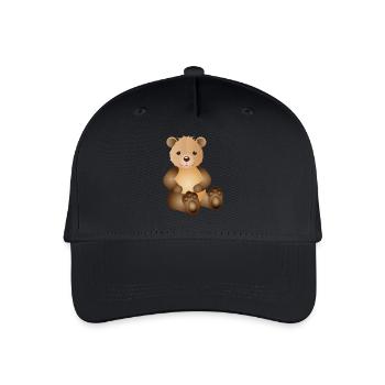 zuckersüßer goldiger Bär als tierischer Begleiter - Kinder Bio Basecap - Schwarz - Vorne
