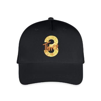Zahl / 3 / Drei / Geburtstag / Dritter / Nummer - Kinder Bio Basecap - Schwarz - Vorne