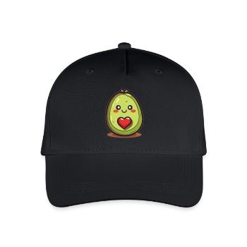 Glückliche Avocado - Kinder Bio Basecap - Schwarz - Vorne