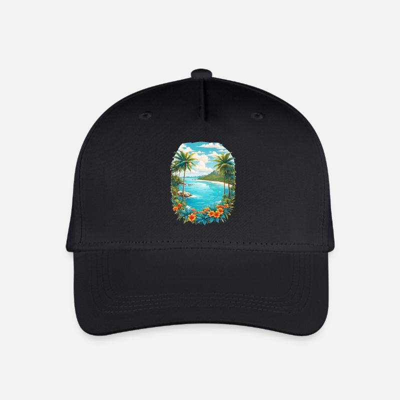 Karibik Insel - Kinder Bio Basecap - Schwarz