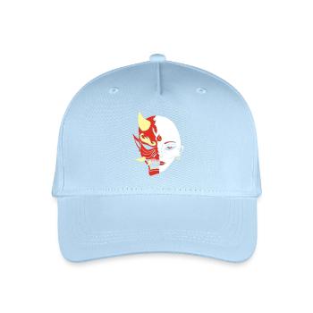 Mensch oder Dämon? - Kinder Bio Basecap - Hellblau - Vorne