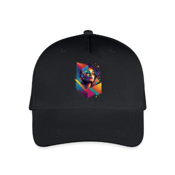 Moderne Gesichts Kunst - Kinder Bio Basecap - Schwarz - Vorne