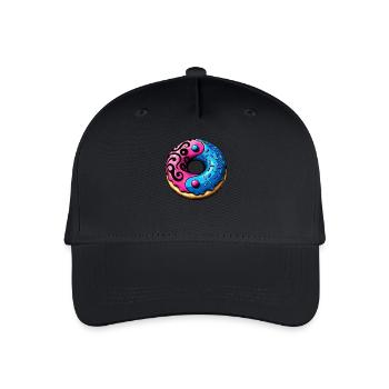 Yin Yang Donut Illustration - Kinder Bio Basecap - Schwarz - Vorne