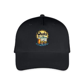 WHISKY IS LIQUID SUNSHINE - Organic Kids’ Baseball Cap - black - Front