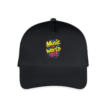 MUSIK AN, WELT AUS - Kinder Bio Basecap - Schwarz - Vorne