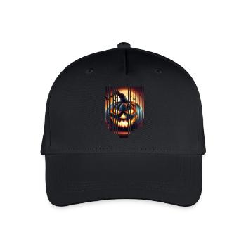 Gruseliger Halloween Kürbis - Kinder Bio Basecap - Schwarz - Vorne