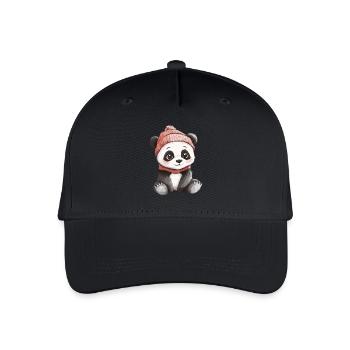 Panda Süß Niedlich Baby Kinder Tier Bär Cartoon - Kinder Bio Basecap - Schwarz - Vorne