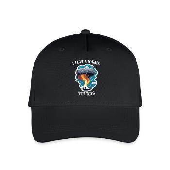 I LOVE TOYS NOT STORMS Sturmjäger Kinder Unwetter - Kinder Bio Basecap - Schwarz - Vorne