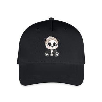 Panda Süß Niedlich Baby Kinder Tier Bär Cartoon - Kinder Bio Basecap - Schwarz - Vorne
