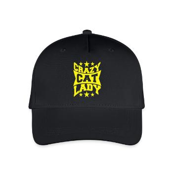 Chat fou Dame Texte Folle Femme Chats Amour - Casquette de baseball bio Enfant - noir - Devant