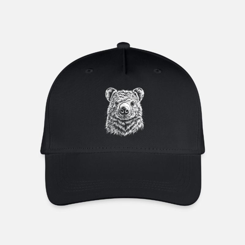 Wombat Portrait Australian Tiere Tier - Kinder Bio Basecap - Schwarz