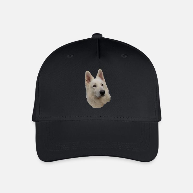 weisser Schäferhund Kopf - Kinder Bio Basecap - Schwarz