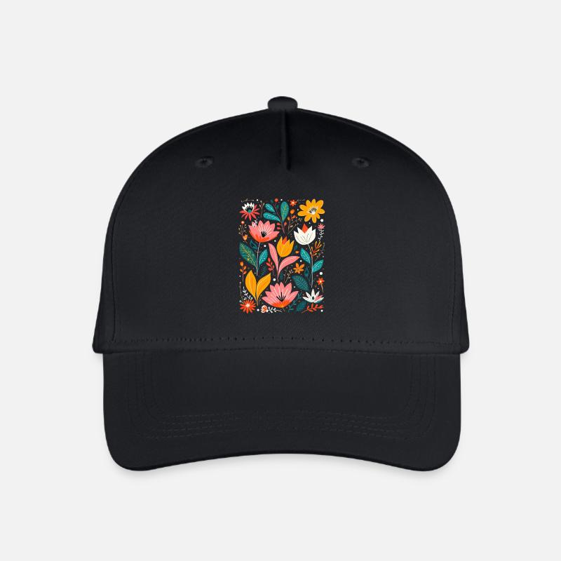 Otomi Blumenmuster Kulturelle Kunst - Kinder Bio Basecap - Schwarz