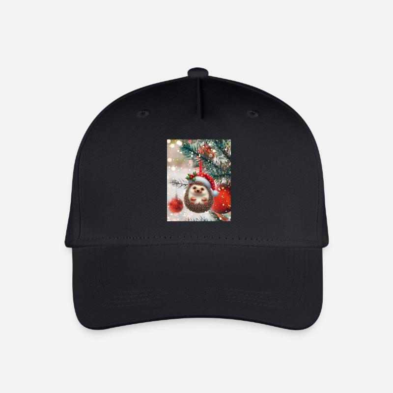 Weihnachtlicher Igel: Süßer Weihnachts-Look - Kinder Bio Basecap - Schwarz