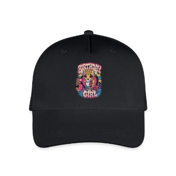 Anniversaire Léopard 5 Ans - Fille - Casquette de baseball bio Enfant - noir - Devant