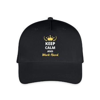 Keep Calm and Work Hard - Organic Kids’ Baseball Cap - black - Front