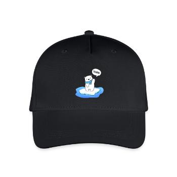 Kleiner Eisbär auf schmelzendem Eis - Tschüss - Kinder Bio Basecap - Schwarz - Vorne