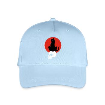 Chat noir et soleil rouge - Casquette de baseball bio Enfant - bleu clair - Devant