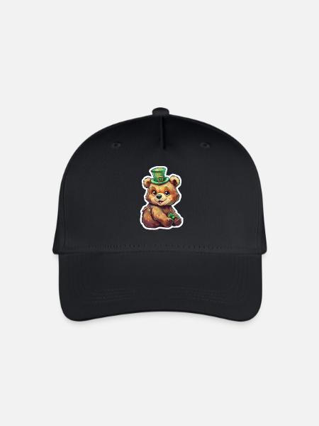 Cadeau d’ours pour la Saint-Patrick - Casquette de baseball bio Enfant - noir