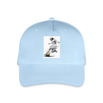 Dynamic Black And White Soccer Player Fussballer - Kinder Bio Basecap - Hellblau - Vorne