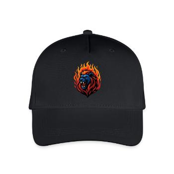 Löwe – Brüllende Flamme | Urbanes Zodiac-Maskottchen - Kinder Bio Basecap - Schwarz - Vorne