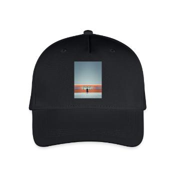 Minimalistischer U-Bahn-Moment - Kinder Bio Basecap - Schwarz - Vorne