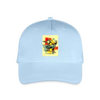Cooler Affe auf Skateboard- modern, stylisch - Kinder Bio Basecap - Hellblau - Vorne