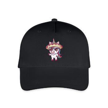 Licorne Drôle Sombrero - Casquette de baseball bio Enfant - noir - Devant