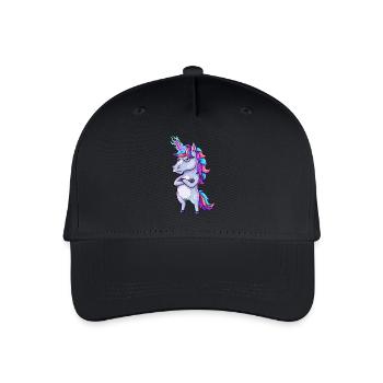 Genervtes Einhorn: Glitzer & Zorn! - Kinder Bio Basecap - Schwarz - Vorne