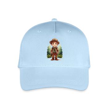 Abenteuerlustiger Forscher - Kinder Bio Basecap - Hellblau - Vorne