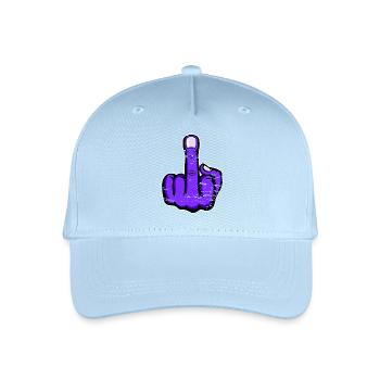 Middle Finger Stinky Finger Design Purple Used - Organic Kids’ Baseball Cap - light blue - Front