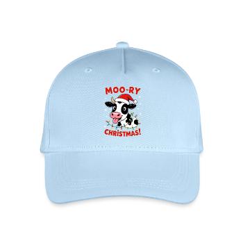 Fermier de chandails de Noël de vache Joyeux Noël - Casquette de baseball bio Enfant - bleu clair - Devant