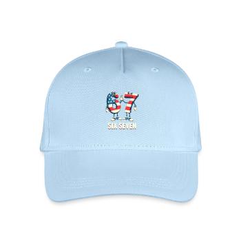 US Flag 67 Memes Six Seven - Organic Kids’ Baseball Cap - light blue - Front