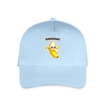Kawaii Banane Cartoon Aufdruck - Kinder Bio Basecap - Hellblau - Vorne