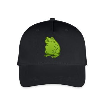 Dicker fetter Frosch - Dicke fette Kröte - Kinder Bio Basecap - Schwarz - Vorne