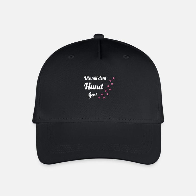 Die mit dem Hund geht Hunde Mama - Kinder Bio Basecap - Schwarz