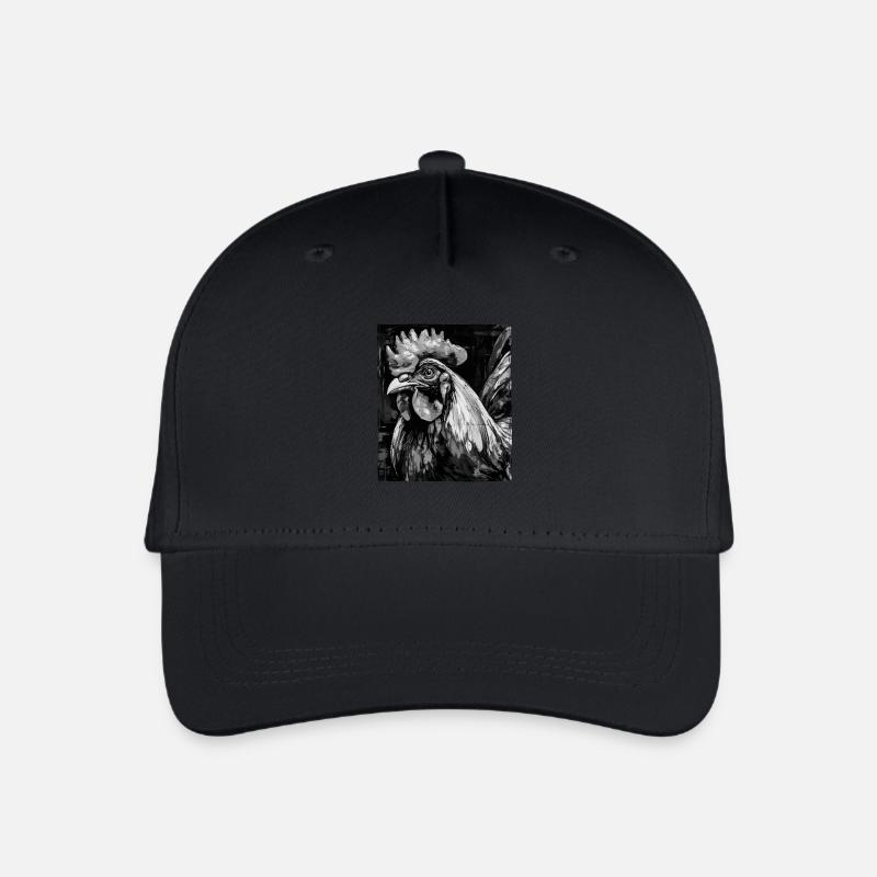 Hahn Porträt - Kinder Bio Basecap - Schwarz