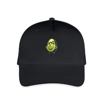 Skeptischer Avocado Cartoon Ironisch Lustig - Kinder Bio Basecap - Schwarz - Vorne