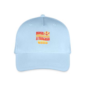 Jamais Sous-estimer Fille Enseignante - Casquette de baseball bio Enfant - bleu clair - Devant