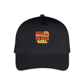 Unterschätze niemals arabisches Mädchen - Kinder Bio Basecap - Schwarz - Vorne