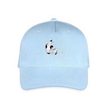 Dänemark Landkarte umrahmt echten Fußball - Kinder Bio Basecap - Hellblau - Vorne