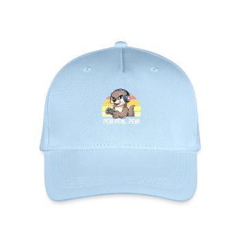 Gaming Otter: Pew Pew Vibes - Kinder Bio Basecap - Hellblau - Vorne