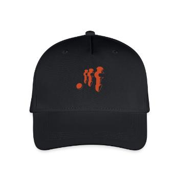 Kickershirt Logo Outline Negativ - Kickershirt - Kinder Bio Basecap - Schwarz - Vorne
