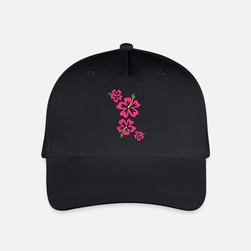 Hawaii Flower - Kinder Bio Basecap - Schwarz