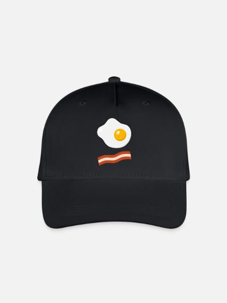 Minimal Bacon & Egg - Kinder Bio Basecap - Schwarz