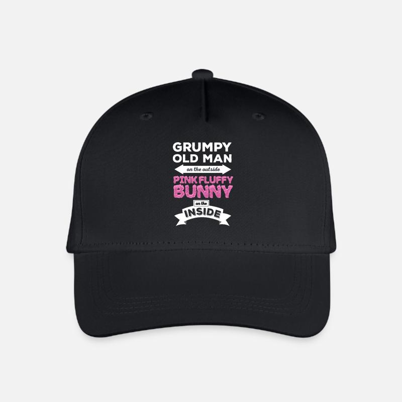 Grumpy Rosa flaumige Häschen - Kinder Bio Basecap - Schwarz