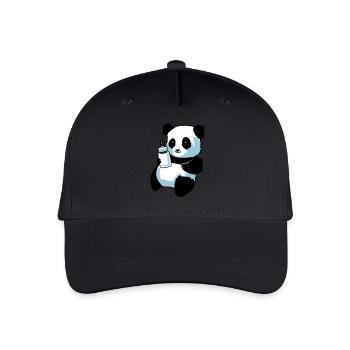Panda Partnershirt - Baby - Kinder Bio Basecap - Schwarz - Vorne
