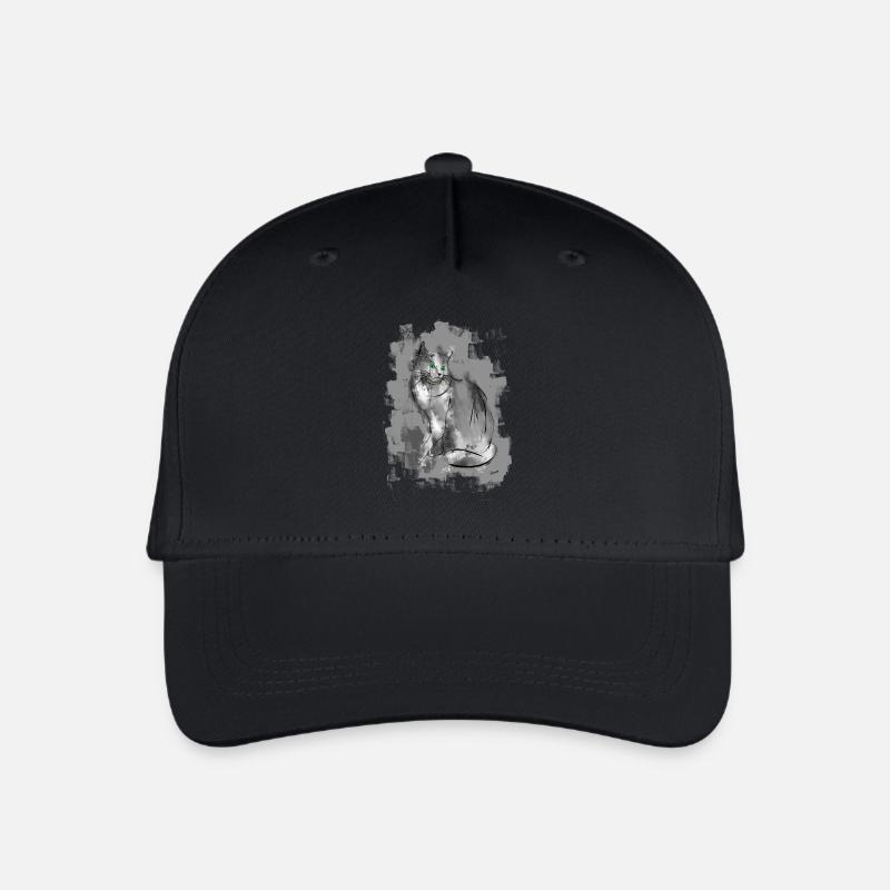 Katze - Kinder Bio Basecap - Schwarz